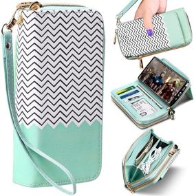 img 4 attached to ELV Wallet Purse Case for Samsung Galaxy Note 10 Plus/Galaxy Note 10 Plus Pro 5G - PU Leather Folio Flip Case with Credit Card Slots, Detachable Case, Back Stand (Mint Green)