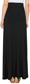 img 2 attached to 👗 Women's Stylish Print/Solid High Waist Flare Long Maxi Skirt by Lock and Love