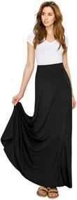 img 1 attached to 👗 Women's Stylish Print/Solid High Waist Flare Long Maxi Skirt by Lock and Love