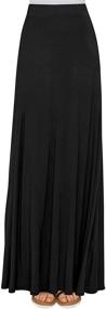 img 3 attached to 👗 Women's Stylish Print/Solid High Waist Flare Long Maxi Skirt by Lock and Love