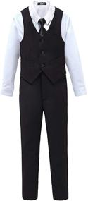 img 3 attached to YuanLu Boys Tuxedo Set for Kids Toddler Boy Formal Suits - No Tail