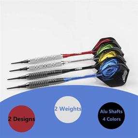 img 2 attached to Complete and Versatile Soft Tip Darts Set: CyeeLife 18&17Grams with 2 Weight Barrels & Designs, 4 Colors Aluminium Shafts, Rubber Rings, 100 Extra Tips, and Dart Tool