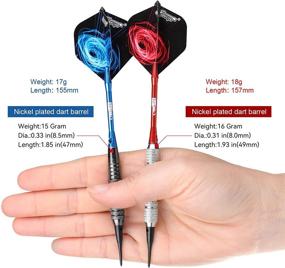 img 3 attached to Complete and Versatile Soft Tip Darts Set: CyeeLife 18&17Grams with 2 Weight Barrels & Designs, 4 Colors Aluminium Shafts, Rubber Rings, 100 Extra Tips, and Dart Tool