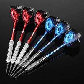 img 1 attached to Complete and Versatile Soft Tip Darts Set: CyeeLife 18&17Grams with 2 Weight Barrels & Designs, 4 Colors Aluminium Shafts, Rubber Rings, 100 Extra Tips, and Dart Tool