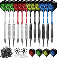 complete and versatile soft tip darts set: cyeelife 18&17grams with 2 weight barrels & designs, 4 colors aluminium shafts, rubber rings, 100 extra tips, and dart tool логотип