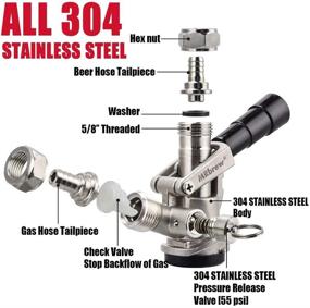 img 3 attached to MRbrew All 304 Stainless Steel Keg Coupler: D System Beer Tap for 5/16'' Hose