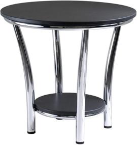 img 4 attached to 🌑 Maya Occasional Table by Winsome Wood in Black/Metal Finish