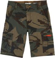 👖 boys' clothing: wrangler olive straight cargo shorts for enhanced style and comfort logo