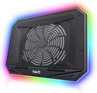 🎮 havit rgb gaming laptop cooling pad with larger quiet cooling fan, adjustable height - 10-17 inch laptop notebook logo