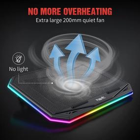 img 3 attached to 🎮 Havit RGB Gaming Laptop Cooling Pad with Larger Quiet Cooling Fan, Adjustable Height - 10-17 Inch Laptop Notebook