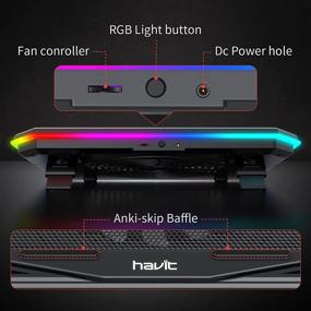img 1 attached to 🎮 Havit RGB Gaming Laptop Cooling Pad with Larger Quiet Cooling Fan, Adjustable Height - 10-17 Inch Laptop Notebook
