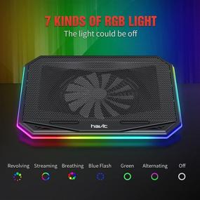 img 2 attached to 🎮 Havit RGB Gaming Laptop Cooling Pad with Larger Quiet Cooling Fan, Adjustable Height - 10-17 Inch Laptop Notebook