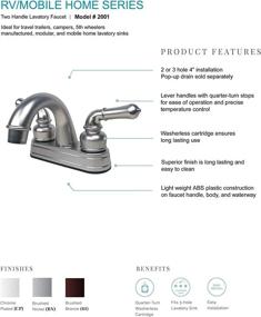 img 2 attached to 🚰 Builders Shoppe 2001CP Non-Metallic Centerset Faucet