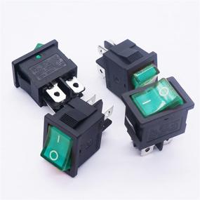 img 1 attached to 🚣 Twidec Green LED Lighted Boat Rocker Switch DPST 4Pins 2 Position ON/Off - Quality Assurance for 1 Year