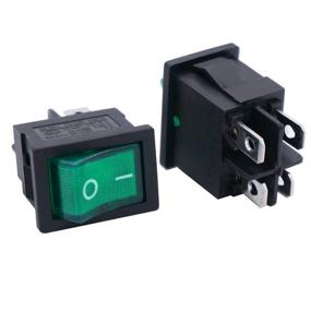 img 2 attached to 🚣 Twidec Green LED Lighted Boat Rocker Switch DPST 4Pins 2 Position ON/Off - Quality Assurance for 1 Year