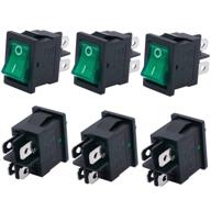 🚣 twidec green led lighted boat rocker switch dpst 4pins 2 position on/off - quality assurance for 1 year logo
