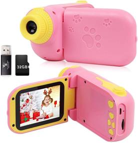 img 4 attached to 📸 Digital Dinosaur Kids Camera: 1080P HD DV Camcorder with 2.4" 270 Degree Rotation Screen and 32GB SD Card - Best Birthday Gift Toys for Age 3-10 Toddler Kids