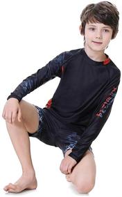 img 1 attached to 🏊 High-Performance Boys Swimsuit Sets: Rash Guard Long Sleeve Swimwear for Boys - Sizes 5-14 Years