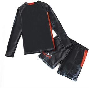 img 3 attached to 🏊 High-Performance Boys Swimsuit Sets: Rash Guard Long Sleeve Swimwear for Boys - Sizes 5-14 Years