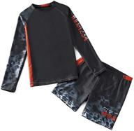 🏊 high-performance boys swimsuit sets: rash guard long sleeve swimwear for boys - sizes 5-14 years logo