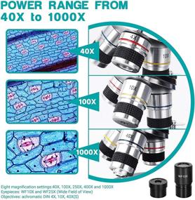 img 3 attached to 🔬 ESSLNB 1000X Student Microscope for Kids: LED Biological Light Microscope with Slides, Phone Adapter, and All-Metal Optical Glass Lenses