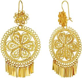 img 4 attached to Folklorico Filigree Earrings Flower Small" translates to "Серьги с филагри и цветком 'Фолклорико' (маленькие)".