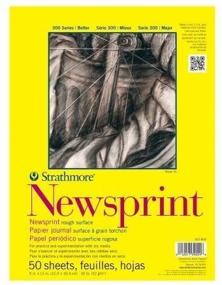 img 3 attached to 📰 Strathmore 300 Series Newsprint Pad: Rough, 18"x24" Tape Bound - 100 Sheets