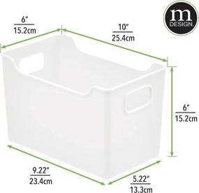 img 2 attached to 📦 Efficient and Versatile mDesign Deep Plastic Storage Organizer Bin for Games and Comics - Ideal for Cabinets, Cupboards, Playrooms, Shelves, or Closets - Holds Video Games, Tablets, DVDs, or Controllers - 4 Pack, White