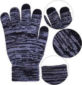 img 2 attached to Cooraby Winter Touchscreen Knitted Stretch Men's Accessories and Gloves & Mittens