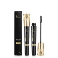 💧 waterproof 4d silk fiber lash mascara for thicker, longer & voluminous eyelashes - sweatproof & smudge-proof, long lasting dramatic extension with hypoallergenic rubber brush (pack of 2) logo