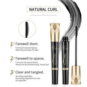 img 3 attached to 💧 Waterproof 4D Silk Fiber Lash Mascara for Thicker, Longer & Voluminous Eyelashes - Sweatproof & Smudge-proof, Long Lasting Dramatic Extension with Hypoallergenic Rubber Brush (Pack of 2)