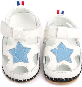 img 3 attached to LONSOEN Кожаные сандалии Walker Toddler Boys' Shoes в стильной модели сандалий