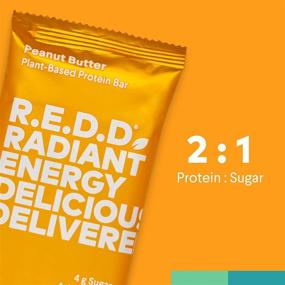 img 2 attached to 🥜 Delicious & Nutritious R.E.D.D. Bar: Vegan Protein, Low Sugar & Gluten-Free, Peanut Butter, 6 Bars