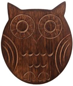 img 1 attached to 🦉 Nirvana Class Owl Shape Wooden Coaster Set of 6 with Holder - Ideal for Drink Bar Coaster, Tea, Coffee, Mug, Tabletop, Barware, Handmade Dining, and Home Decor