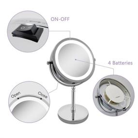 img 2 attached to 🔍 Elimko LED Lighted Magnifying Mirror 10x, Double Sided Tabletop Makeup Mirror with 360-Degree Rotation for 1X or 10X Magnification