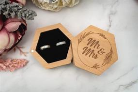 img 3 attached to Strova Mr. and Mrs. Wedding Ring Box – Rustic Hexagon Wooden Design for Proposal, Ceremony, Display & Jewelry Organization – Decorative Vintage Wood Ring Box for Couples