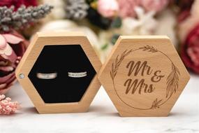 img 1 attached to Strova Mr. and Mrs. Wedding Ring Box – Rustic Hexagon Wooden Design for Proposal, Ceremony, Display & Jewelry Organization – Decorative Vintage Wood Ring Box for Couples