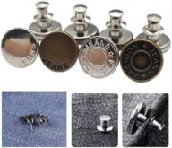 👖 yahoga 8pcs instant buttons | jean button pins replacement | removable button | no sew buttons for pants jeans | sewing crafts | diy clothes (17mm) logo