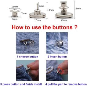 img 1 attached to 👖 YaHoGa 8PCS Instant Buttons | Jean Button Pins Replacement | Removable Button | No Sew Buttons for Pants Jeans | Sewing Crafts | DIY Clothes (17mm)