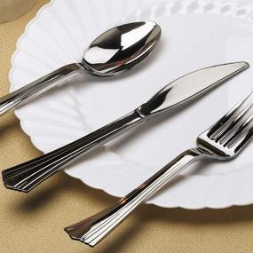 img 2 attached to 🍴 Premium Reflections Grand Silver Plastic Knife, 8-Inch, 600-Count: Heavyweight Cutlery for Elegant Events