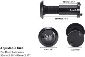 img 1 attached to 🚪 TOGU TG3016YG-BC UL Listed Solid Brass HD Glass Lens 220-degree Door Viewer Peephole with Heavy Duty Privacy Cover for 1-3/8&#34; to 2-1/6&#34; Doors, in Sleek Matt Black Finish