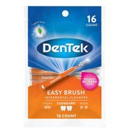 dentek easy brush 🏥 interdental cleaners, mint, pack of 16 logo