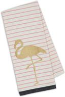 golden flamingo towel stripes cotton logo