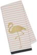 golden flamingo towel stripes cotton logo