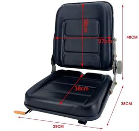 img 2 attached to Cozyel PVC Forklift Seat Suspension Tractor Seat: 140° Adjustable Back Angle, Black - Perfect Fit for Excavator Forklift, Tractor, Skid Loader, Backhoe Dozer Telehandler, Heavy Mechanical Seat