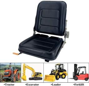 img 3 attached to Cozyel PVC Forklift Seat Suspension Tractor Seat: 140° Adjustable Back Angle, Black - Perfect Fit for Excavator Forklift, Tractor, Skid Loader, Backhoe Dozer Telehandler, Heavy Mechanical Seat