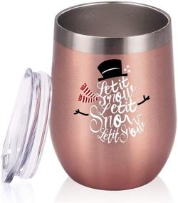 img 4 attached to ❄️ Snowman Christmas Wine Tumbler - 12 Oz Stainless Steel - Perfect Gift for Xmas, Weddings, and Parties - Rose Gold