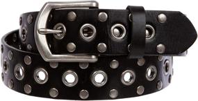 img 2 attached to 👗 Women's Belts with Grommets and Studs in Vintage Oil-Tanned Leather