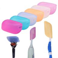 convenient silicone toothbrush cover and holder: perfect for camping and travel (pack of 6) logo