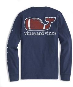 img 1 attached to 🏈 Стильная футболка с длинным рукавом Vineyard Vines для мальчиков с карманом в виде кита: необходимый элемент гардероба для победителей